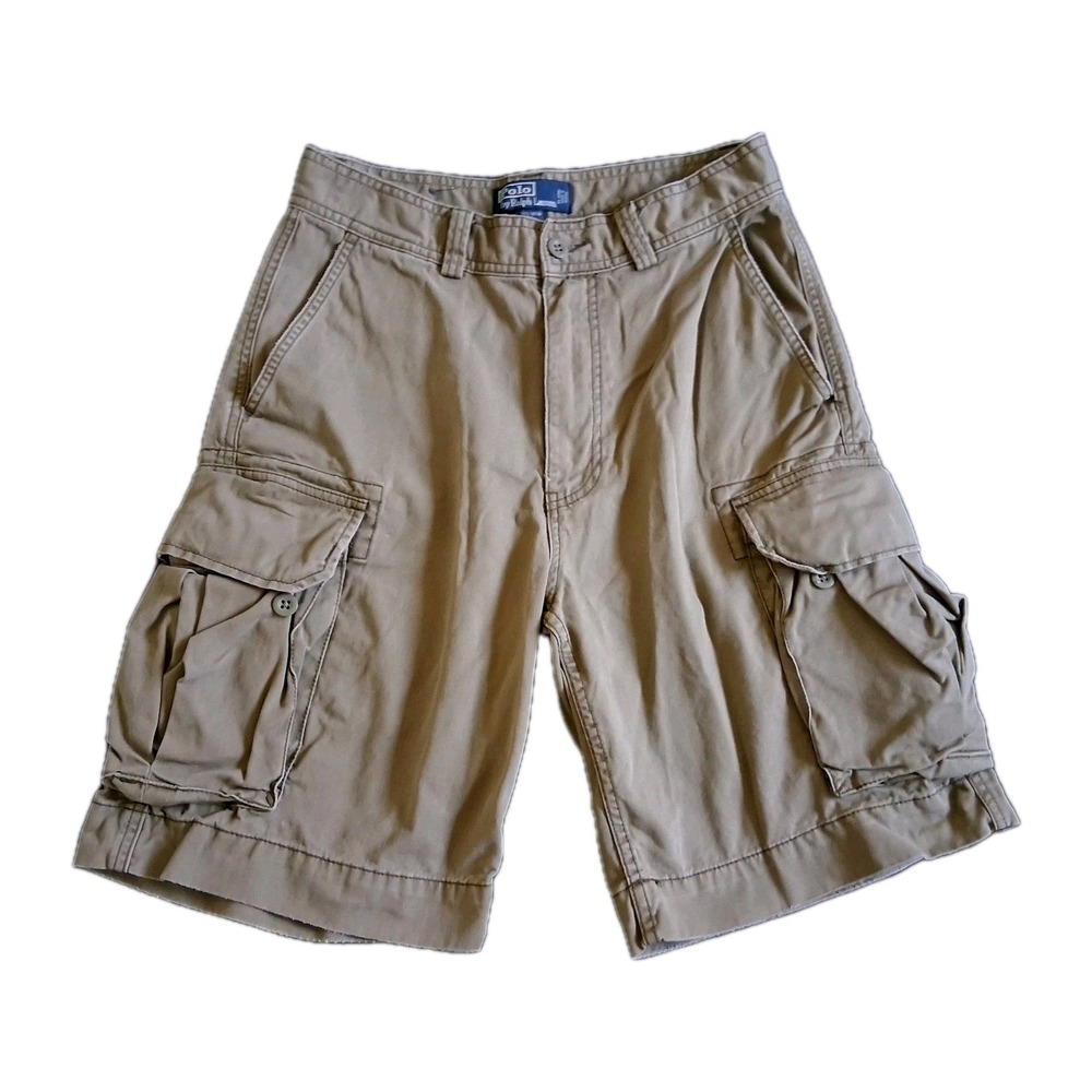 Vintage Polo Ralph Lauren Chino Cargo Shorts Men's 30 X !0" Green Military Heavy